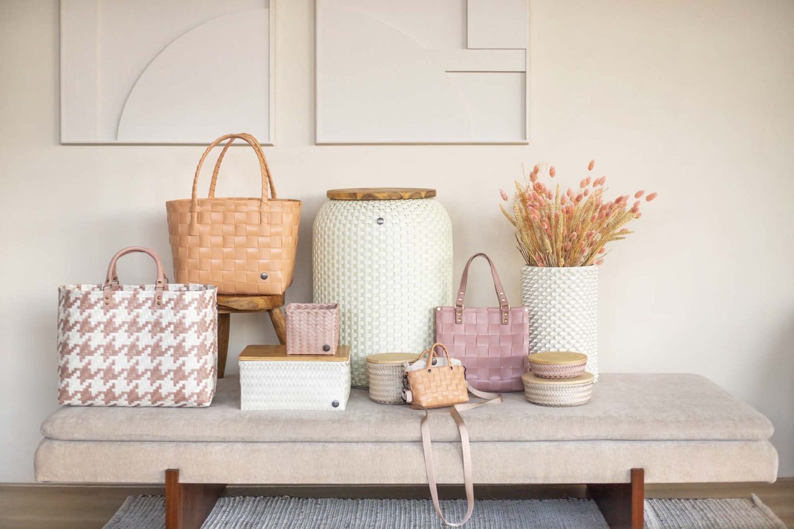 Taschen - Koerbe - Aufbewahrungsboxen in Pastelltoenen