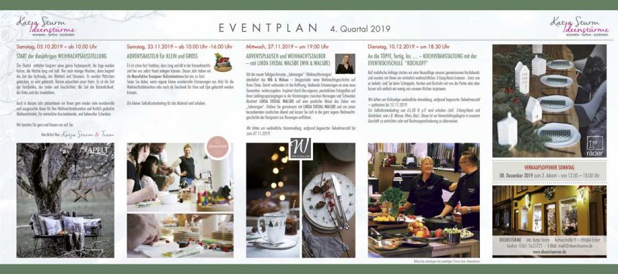 Eventplan 4. Quartal 2019